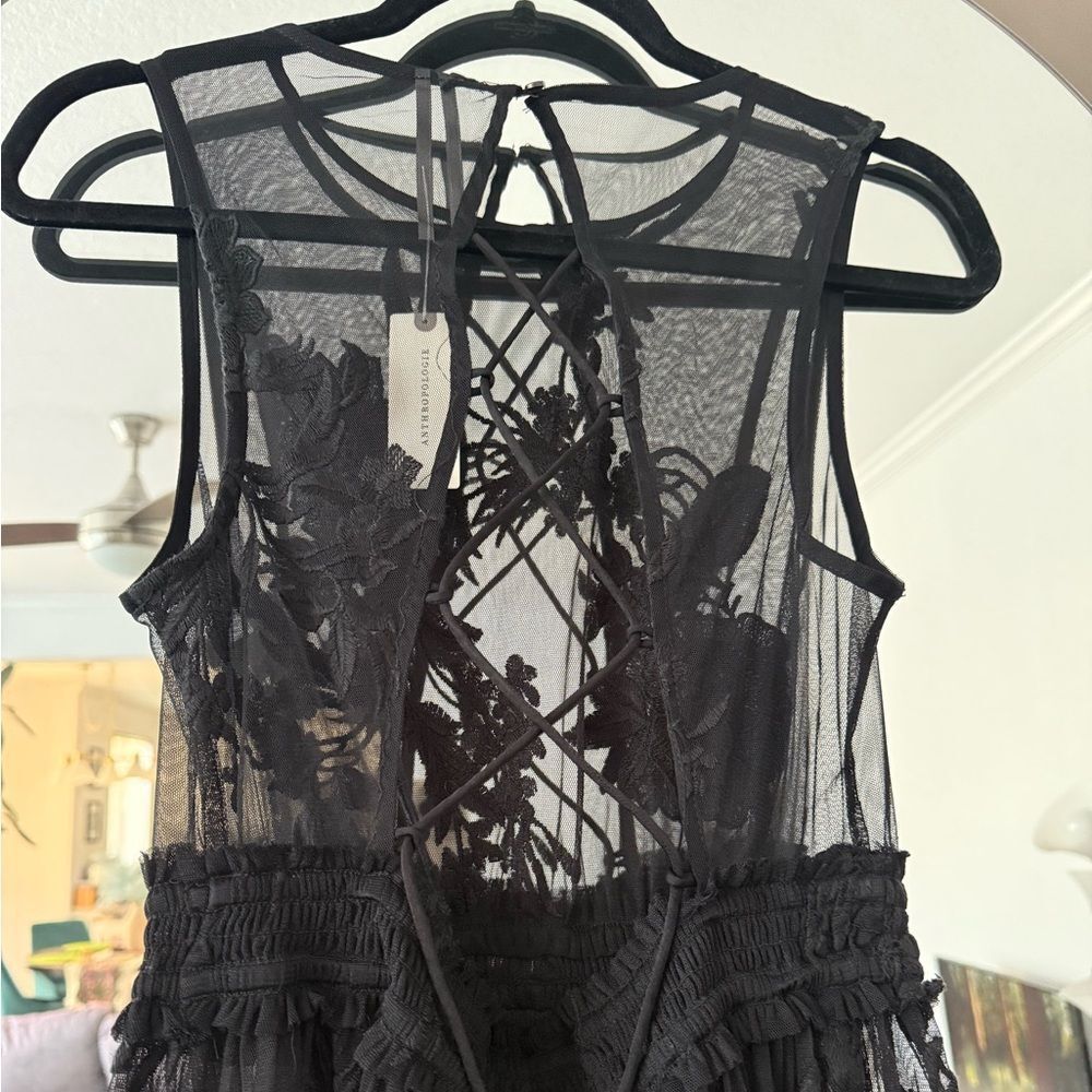 NWT By Anthropologie Embroidered Mesh Maxi Dress - Picture 9 of 10